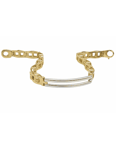 Esclava para caballero Bicolor - Oro amarillo y Blanco 18k