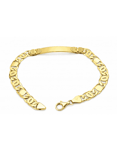 Esclava para caballero con eslabon Ojo de Perdiz  - Oro amarillo 18K