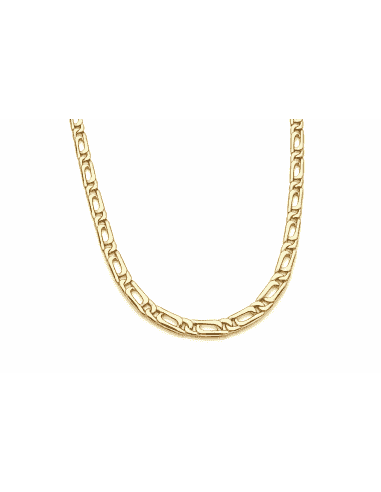 Cadena para Caballero Plano Ojo de Perdiz  - Oro amarillo18k