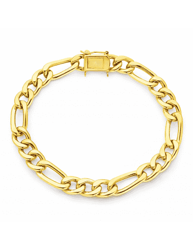 Pulsera para Caballero Fígaro con Cierre de Caja - Oro Amarillo18k