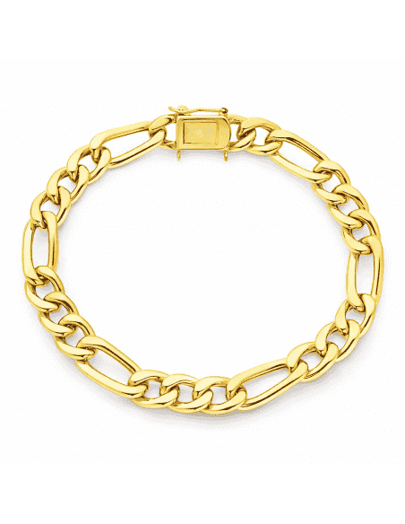 Pulsera para Caballero Fígaro con Cierre de Caja - Oro Amarillo18k