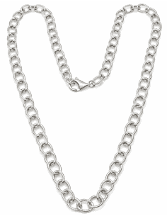 Cadena de Plata Eslabón Forzado Grabado – Plata de Ley 925