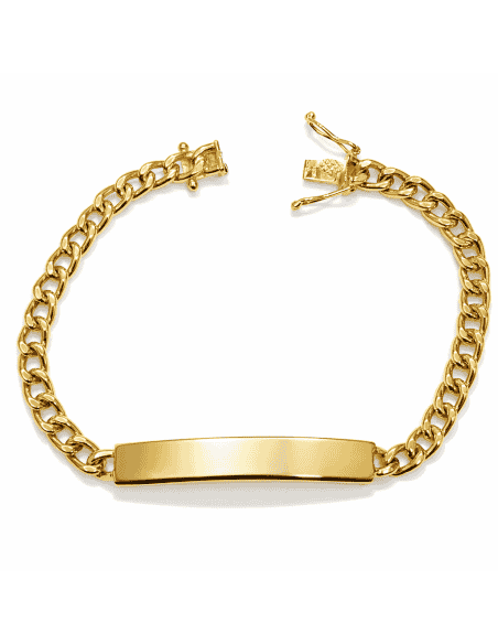 Esclava para caballero eslabón Barbado - Oro Amarillo 18k