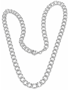 Cadena de Plata Eslabón Forzado Grabado – Plata de Ley 925