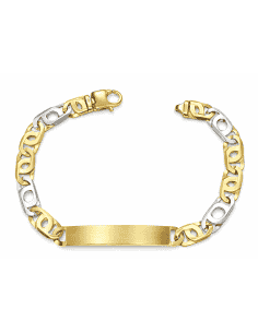 Esclava para Caballero eslabón Ojo de Perdiz - Oro Amarillo y Blanco de 18k