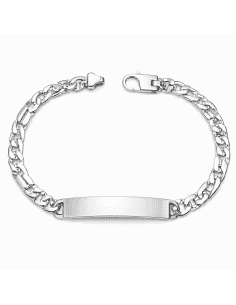Esclava para Caballero eslabón Ojo de Perdiz  - Oro Blanco 18k