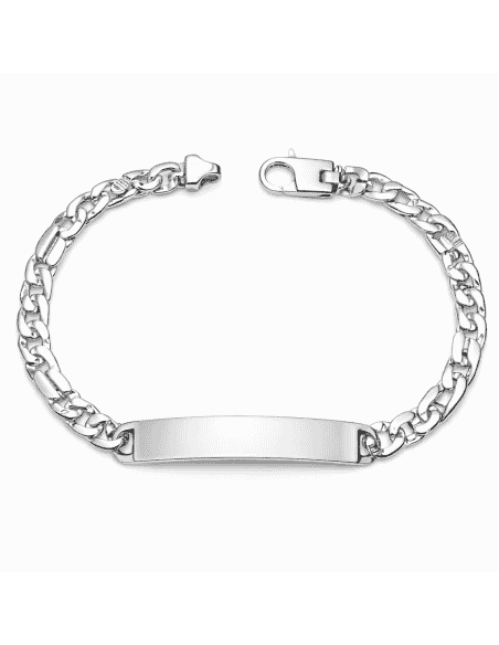 Esclava para Caballero eslabón Ojo de Perdiz  - Oro Blanco 18k