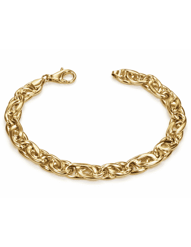 Pulsera de Caballero con Eslabones Eslabón Ojo de Perdiz - Oro Amarillo 18k