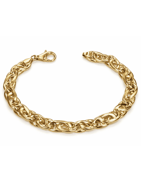 Pulsera de Caballero con Eslabones Eslabón Ojo de Perdiz - Oro Amarillo 18k