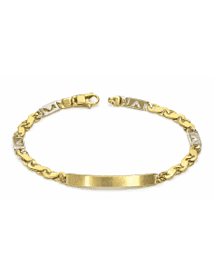 Esclava para caballero eslabón en forma de 8 o infinito Bicolor - Oro Amarillo y Blanco 18k