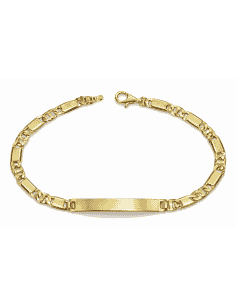 Esclava para caballero Cadena Ojo Perdiz con el Eslabón chapa - Oro Amarillo 18k