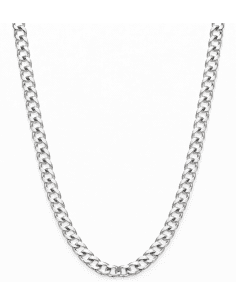 Cadena de Plata Tipo Bardada con Cierre Mosquetón – Plata de Ley