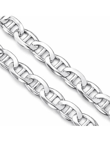 Cadena de Plata Tipo Ancla Plana con Cierre Asa...