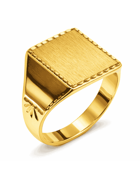 Sello Cuadrado para Caballero - Oro Amarillo 18k