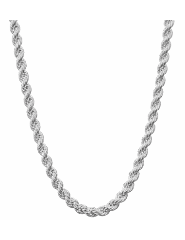 Cadena trenzada o Cordón Salomónico Unisex - Plata de ley