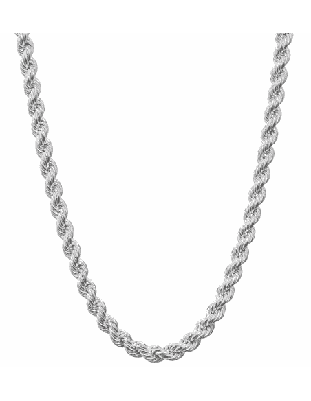 Cadena trenzada o Cordón Salomónico Unisex - Plata de ley