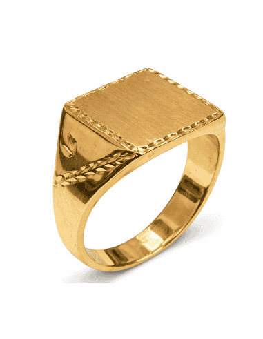 Sello Cuadrado para Caballero  - Oro Amarillo 18K