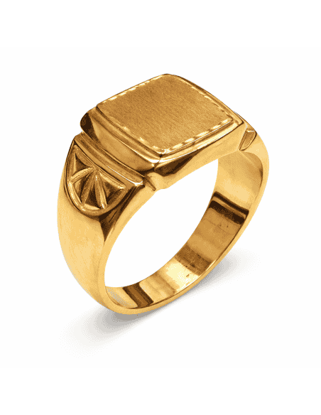 Sello Cuadrado para Caballero - Oro Amarillo 18K