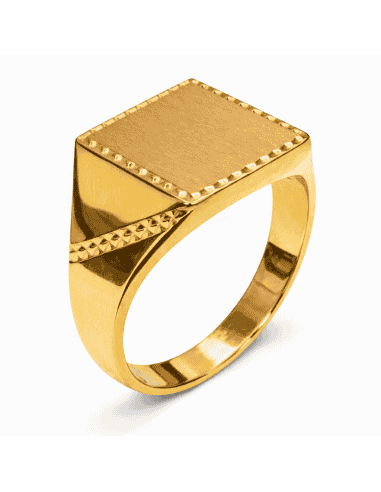 Sello Cuadrado para Caballero - Oro Amarillo 18K