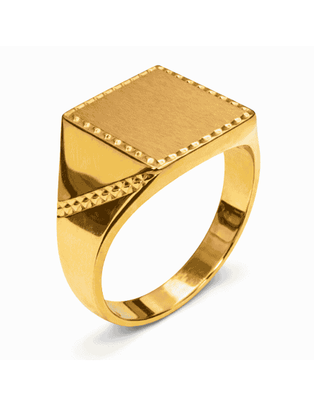 Sello Cuadrado para Caballero - Oro Amarillo 18K