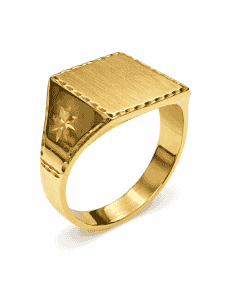 Sello Cuadrado para Caballero Macizo - Oro Amarillo 18K