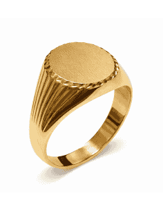 Sello Ovalado para Caballero con Grabado Lateral – Oro Amarillo 18K