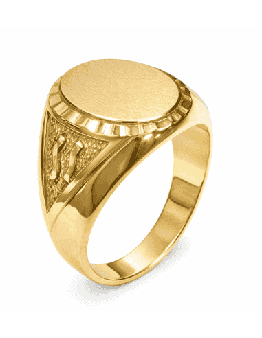 Sello Oval para caballero Macizo - Oro amarillo 18K