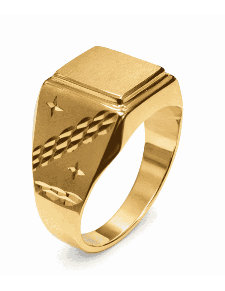 Sello de Oro para caballero Hueco- Oro Amarillo 18k
