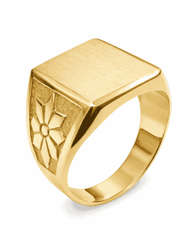 Sello Cuadrado para caballero Hueco - Oro amarillo 18K