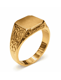 Sello Cuadrado para caballero Hueco - Oro amarillo 18K