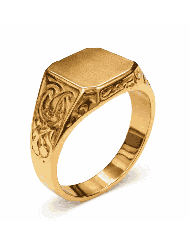 Sello Cuadrado para caballero Hueco - Oro amarillo 18K