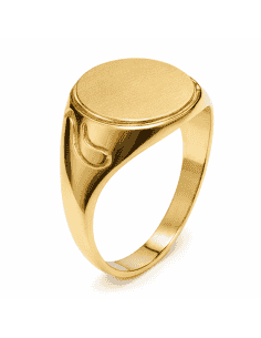 Sello Oval para caballero Hueco - Oro amarillo 18K
