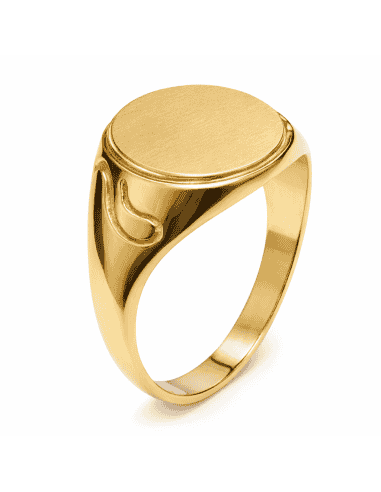 Sello Oval para caballero Hueco - Oro amarillo 18K