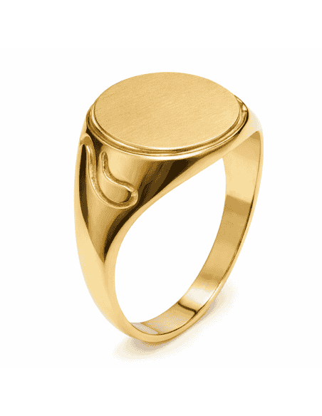 Sello Oval para caballero Hueco - Oro amarillo 18K
