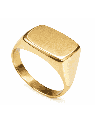 Sello Rectangular para Caballero Hueco - Oro Amarillo 18K