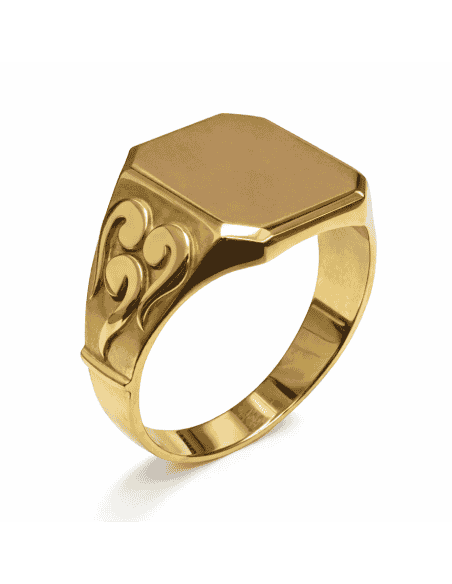Sello de Oro para caballero Hueco- Oro Amarillo 18k