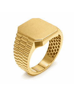 Sello Rectangular para Caballero Hueco - Oro Amarillo 18K