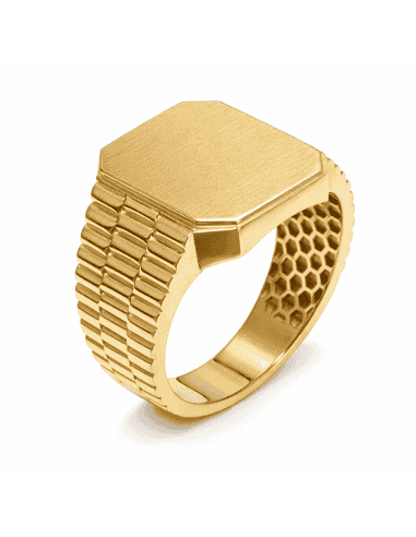 Sello Rectangular para Caballero Hueco - Oro Amarillo 18K