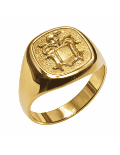 Sello para Caballero con Escudo Heráldico - Oro Amarillo 18K
