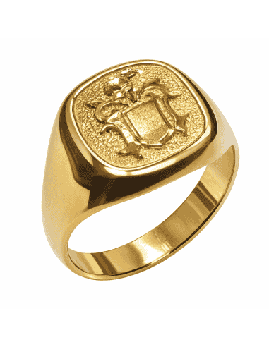 Sello para Caballero con Escudo Heráldico - Oro Amarillo 18K