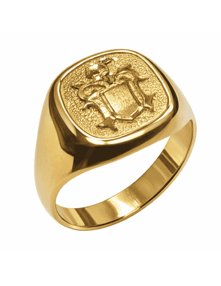 Sello para Caballero con Escudo Heráldico - Oro Amarillo 18K