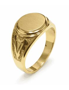 Sello Redondo para Caballero Hueco - Oro amarillo 18K