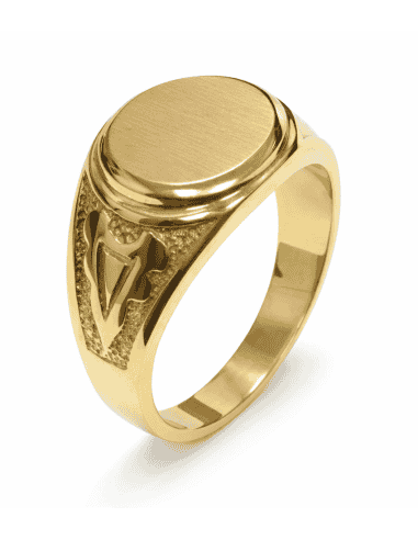 Sello Redondo para Caballero Hueco - Oro amarillo 18K