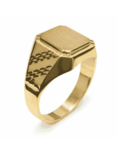 Sello Rectangular para Caballero Hueco - Oro Amarillo 18K