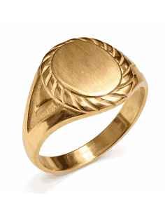 Sello Redondo para Caballero Hueco - Oro Amarillo 18K