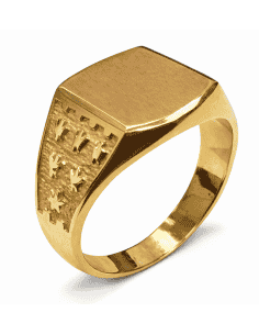 Sello Cuadrado para Caballero Hueco - Oro Amarillo 18K