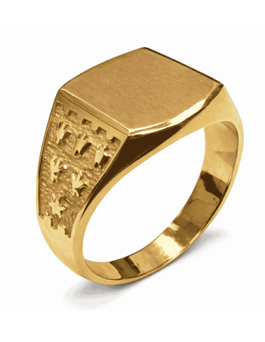 Sello Cuadrado para Caballero Hueco - Oro Amarillo 18K