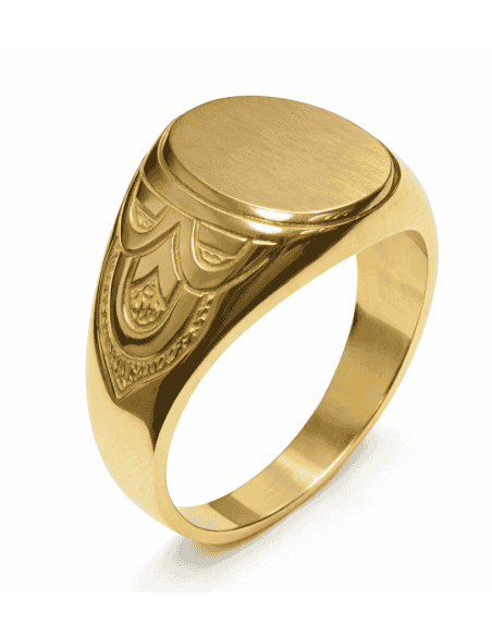 Sello Ovalado para Caballero Hueco - Oro amarillo 18K