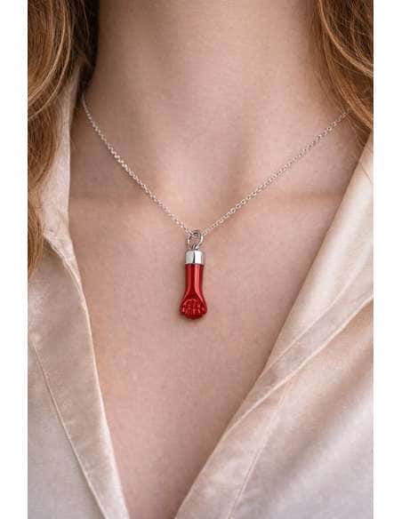 Colgante Puño rojo – Plata de ley