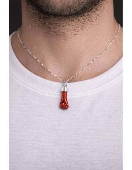 Colgante Puño rojo – Plata de ley